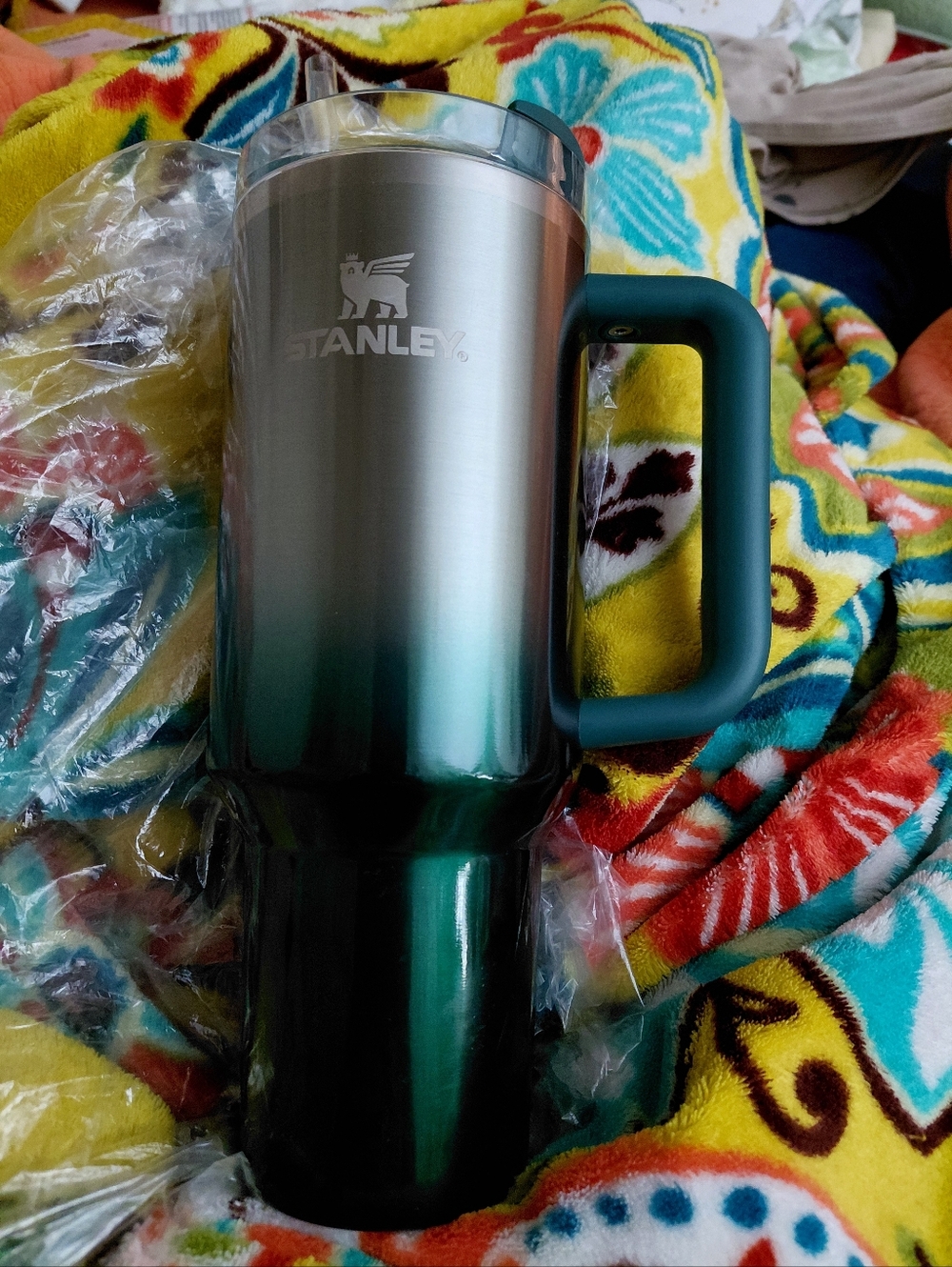 Stanley Ombre Green Stainless Steel Travel Mug with Handle